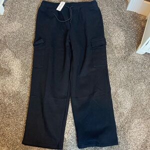 Deyeek Men’s Black Cargo Sweatpants Sz XL No Metal NWT